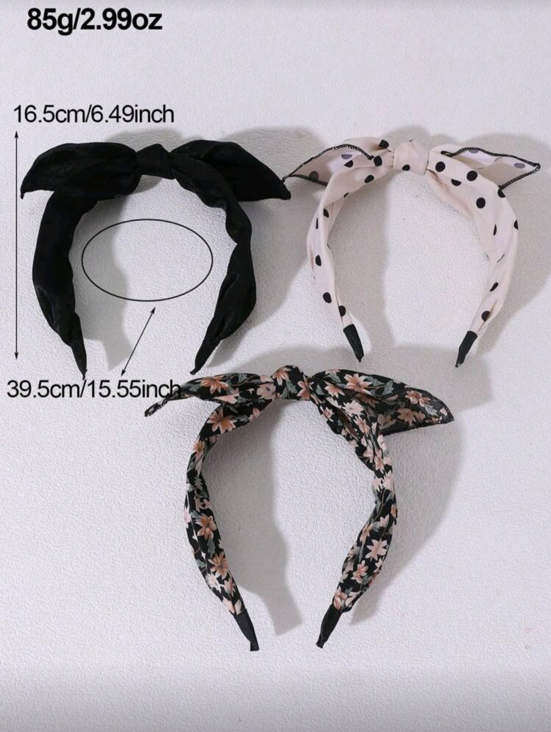 Bunny Ear Headband 3 Pcs