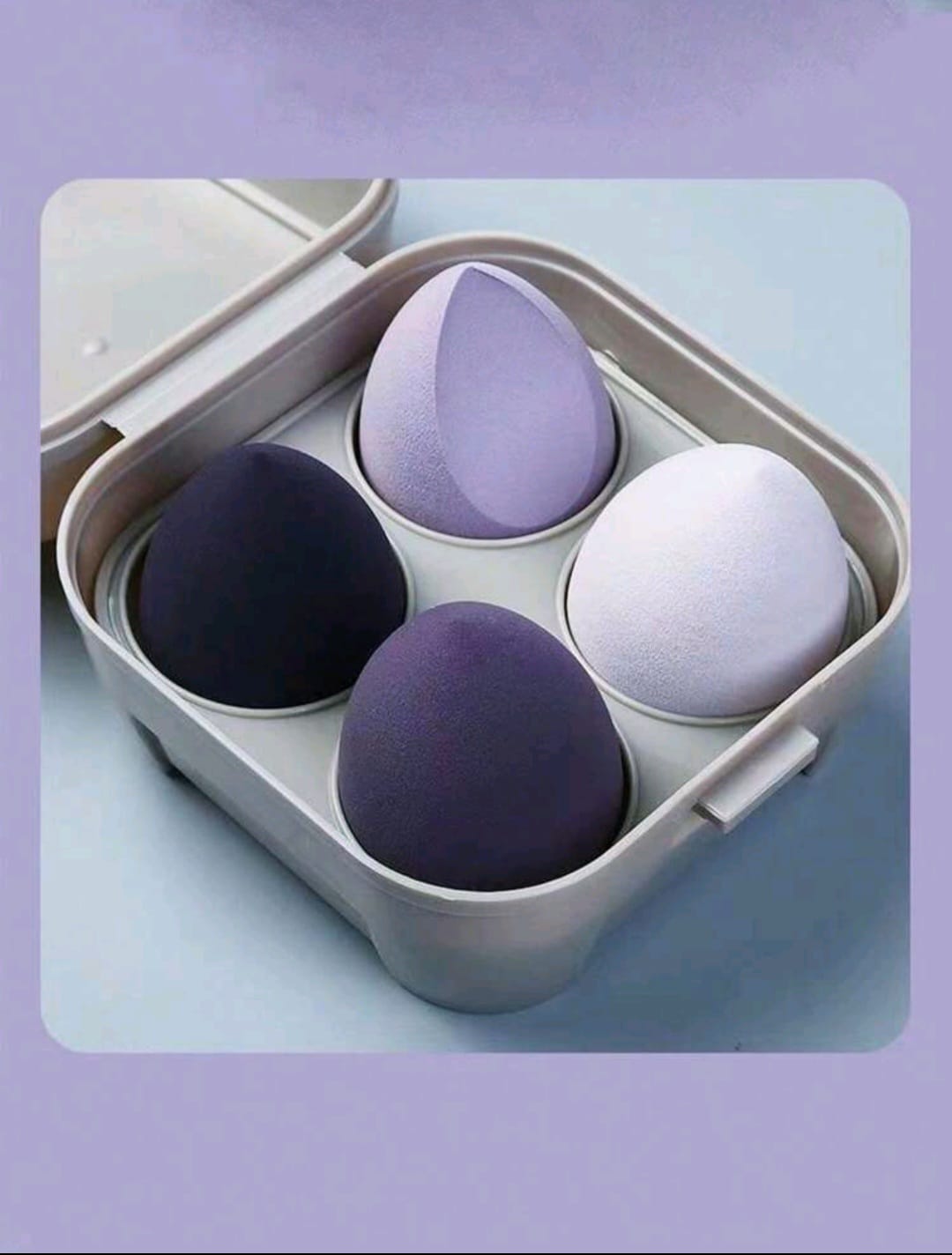 Makeup Sponges With Colored Case 4 Pcs