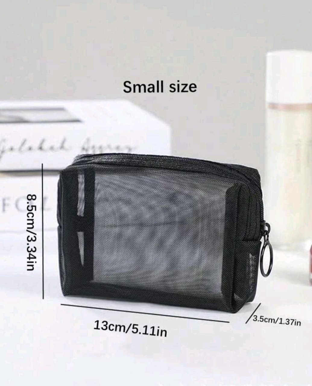 Minimalist Nylon Mesh Cosmetic Bag Set 3 Pcs