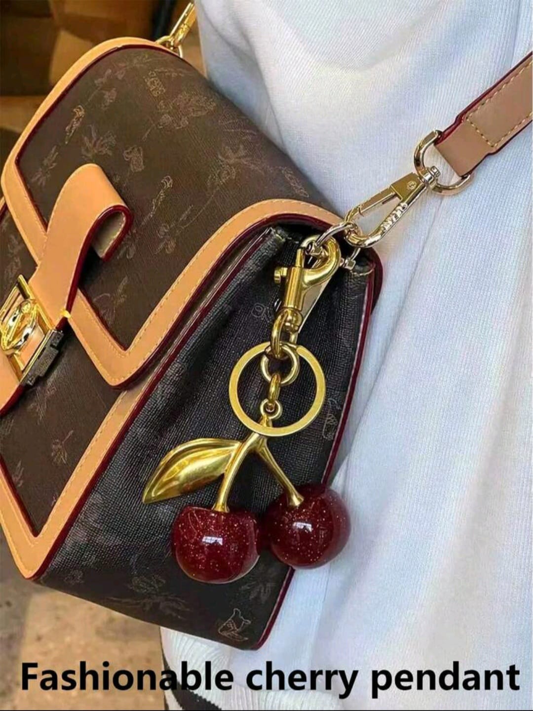 Crystal Cherry Metal Key Chain