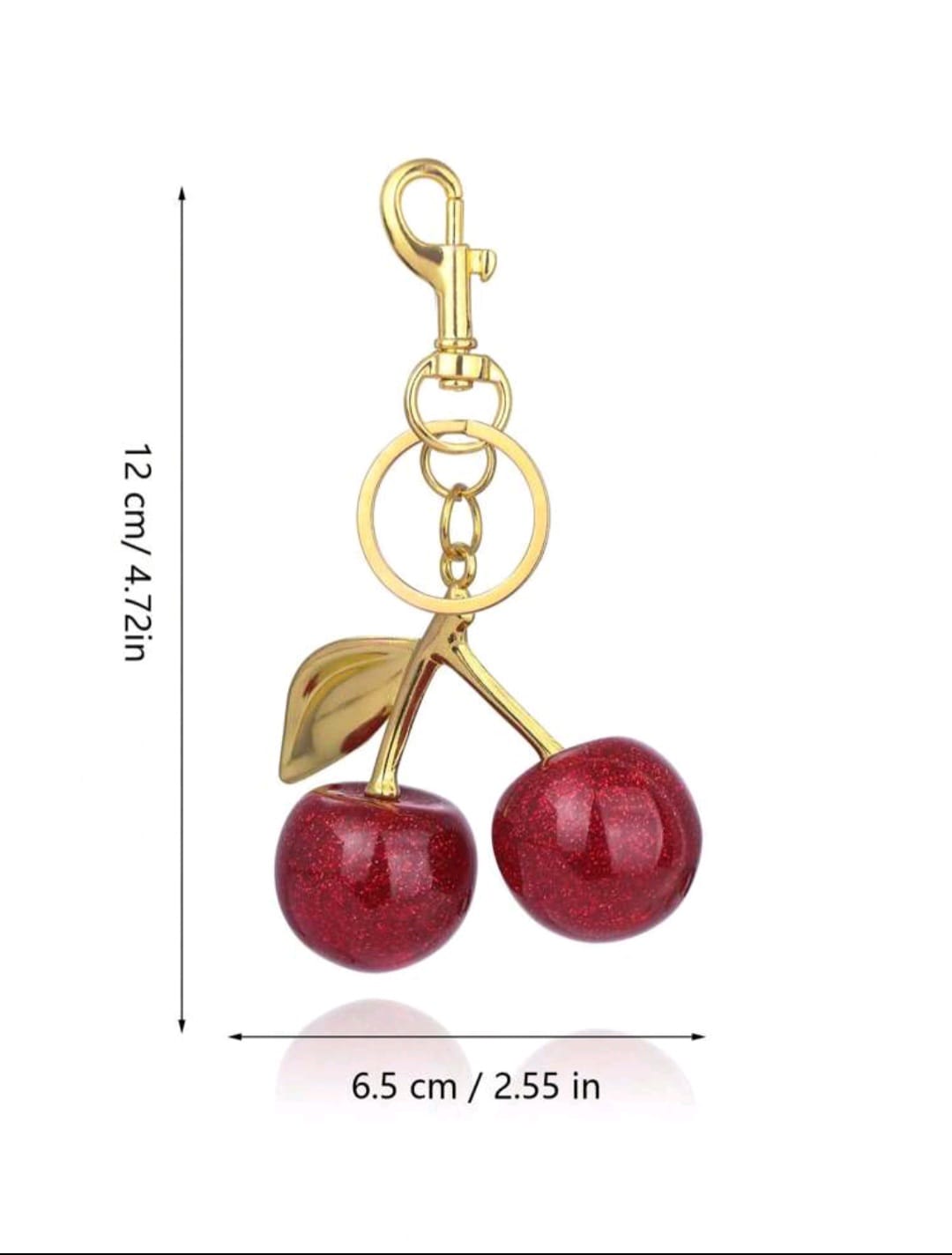 Crystal Cherry Metal Key Chain