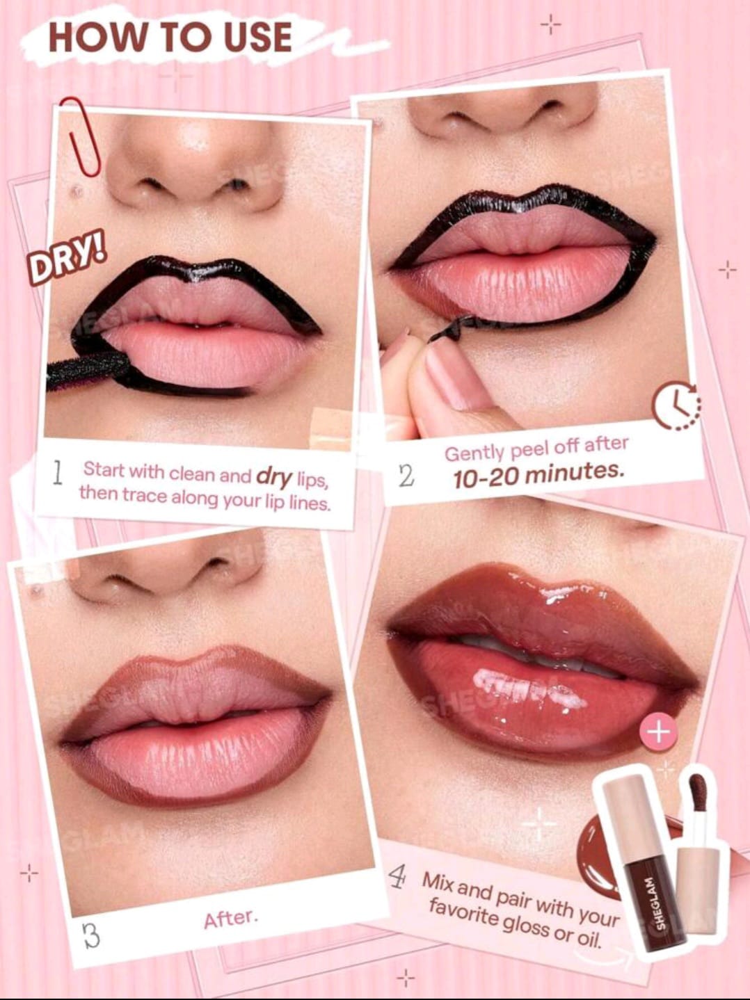 SHEGLAM Fall In Line Peel Off Lip Liner Stain - Mauvelous Henna