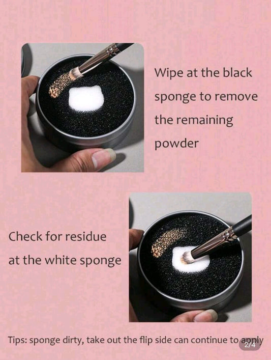 Cat Pattern Makeup Brush Cleaner Sponge