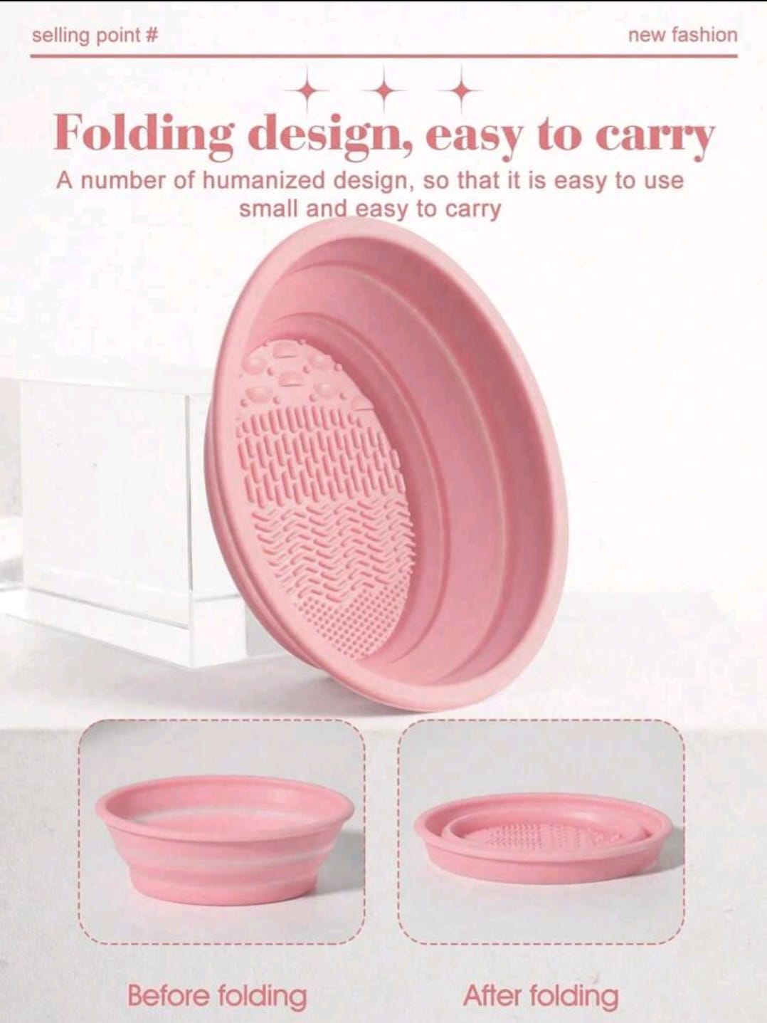 Foldable Silicone Makeup Brush Cleaner Bowl
