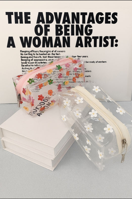 Large Capacity Colorful Flower Patterned Cosmetic Bags 2 Pcs