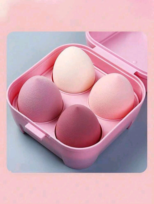 Makeup Sponges With Colored Case 4 Pcs