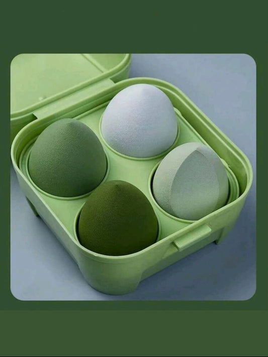 Makeup Sponges With Colored Case 4 Pcs