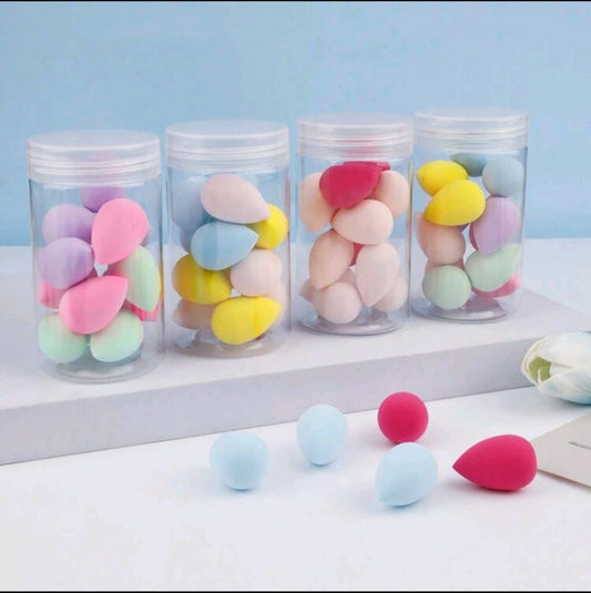 Clear Jar Packed Mini Makeup Sponges 12 Pcs