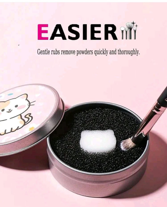 Cat Pattern Makeup Brush Cleaner Sponge