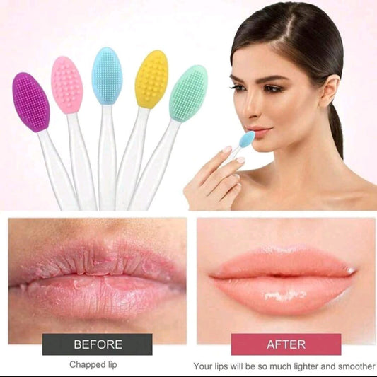 Lip Scrub Brush Double Sided Mini Silicone Exfoliating Brush - Multicolor 10 Pcs