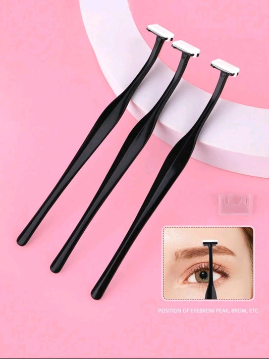 T-Shape Black Eyebrow Razor 3 Pcs