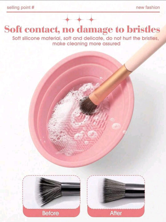 Foldable Silicone Makeup Brush Cleaner Bowl