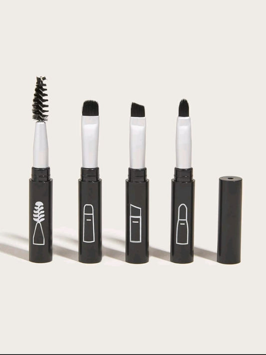 Portable 4-In-1 Makeup Brush Set 4 Pcs